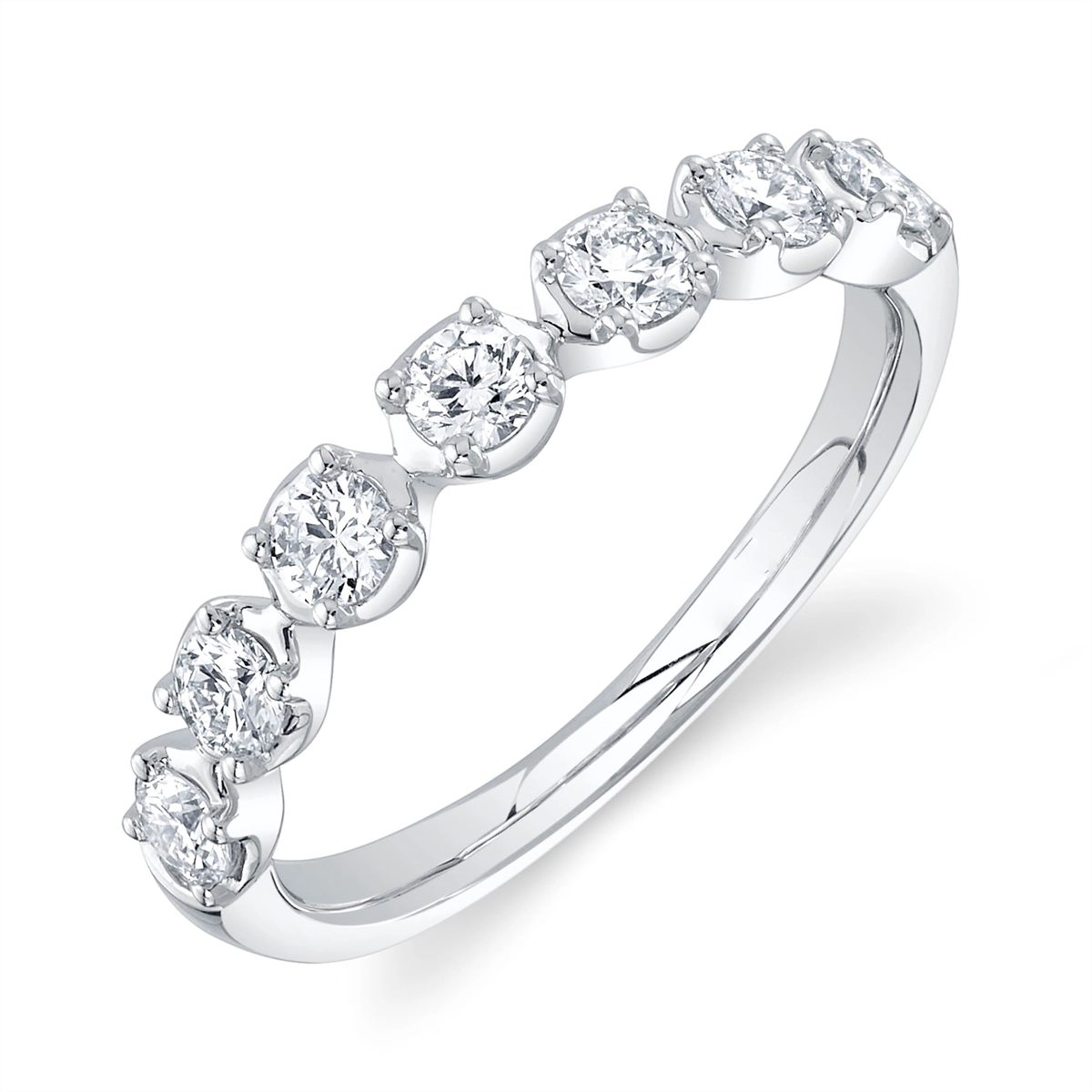 14K White Gold Diamond Band