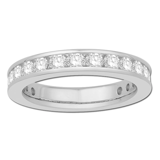 14K White gold Diamond Eternity Band, Channel Set