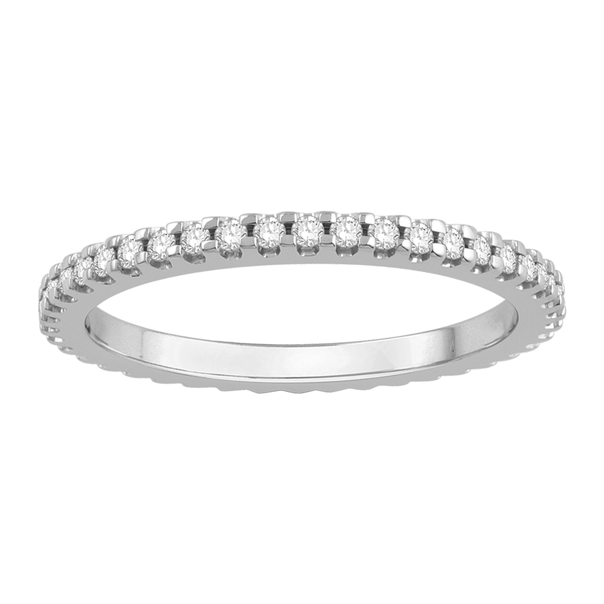 14K White Gold Diamond Eternity Band, Prong Set