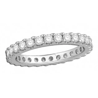 14K White Gold Diamond Eternity Band, Prong Set