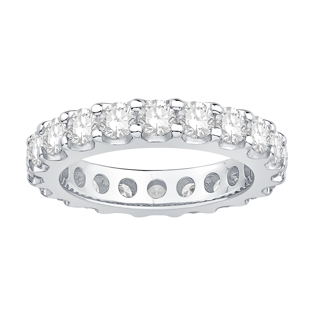 14K White Gold Diamond Eternity Band Prong Set