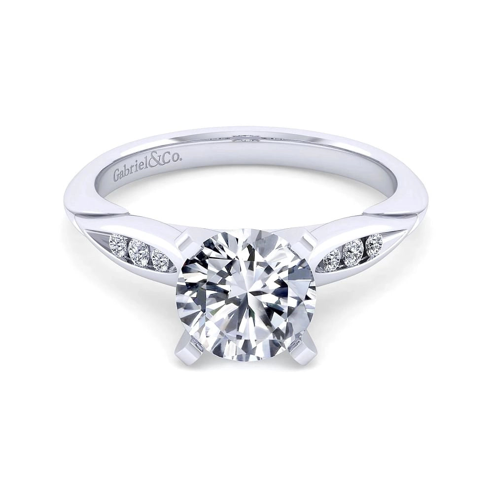 14K White Gold Diamond Semi-mount Ring