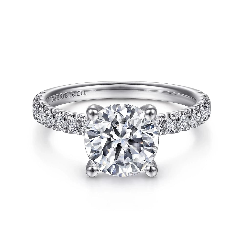 14K White Gold Diamond Semi-mount Ring