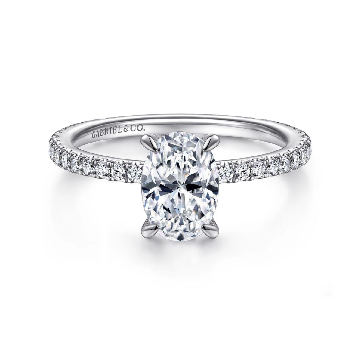 14K White Gold Diamond Semi-mount Ring