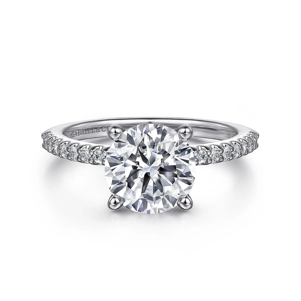 14K White Gold Diamond Semi-mount Ring