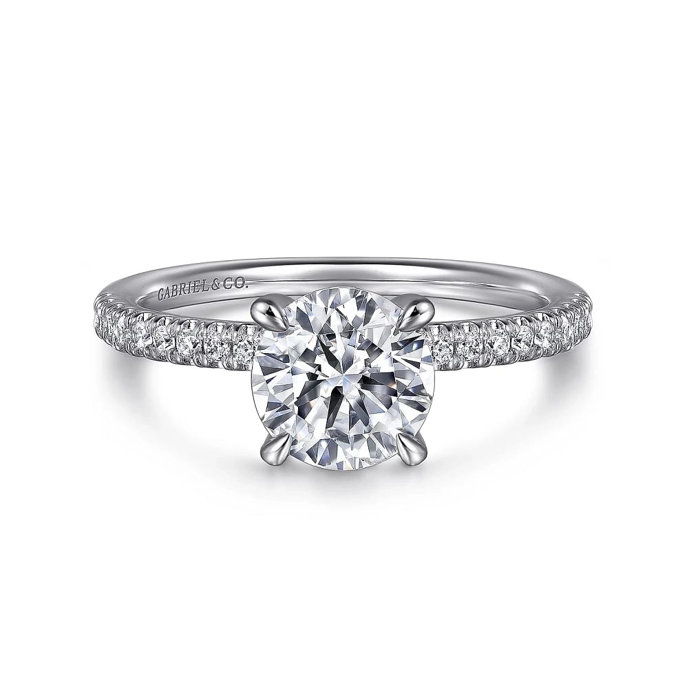 14K White Gold Diamond Semi-mount Ring