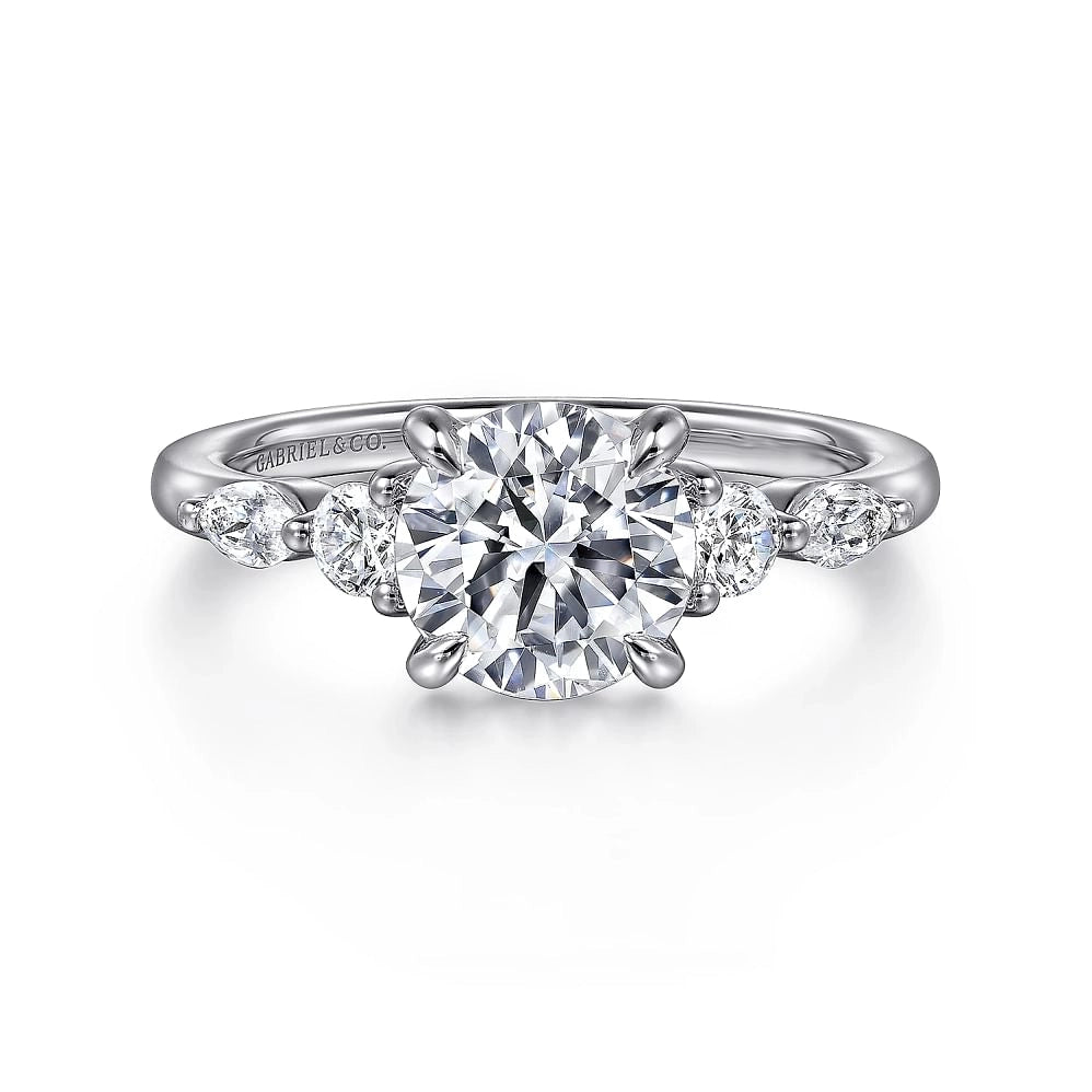 14K White Gold Diamond Semi-mount Ring