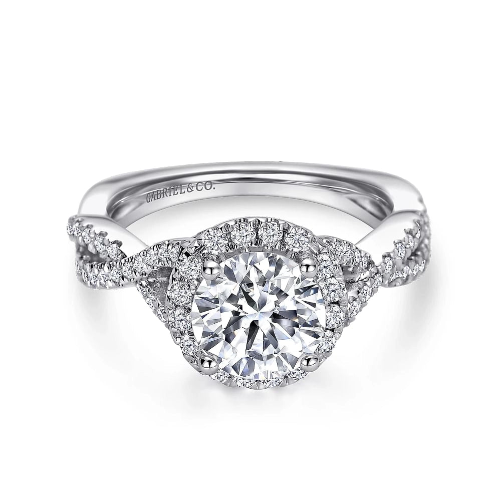 14K White Gold Diamond Semi-mount Ring