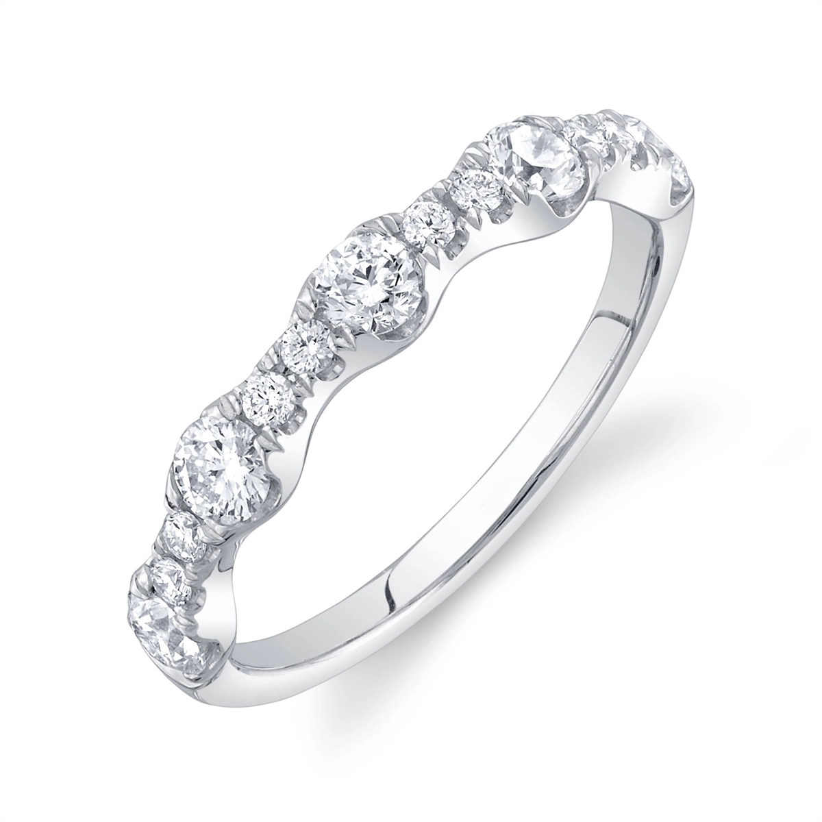 14K White Gold Marquise Design Diamond Band