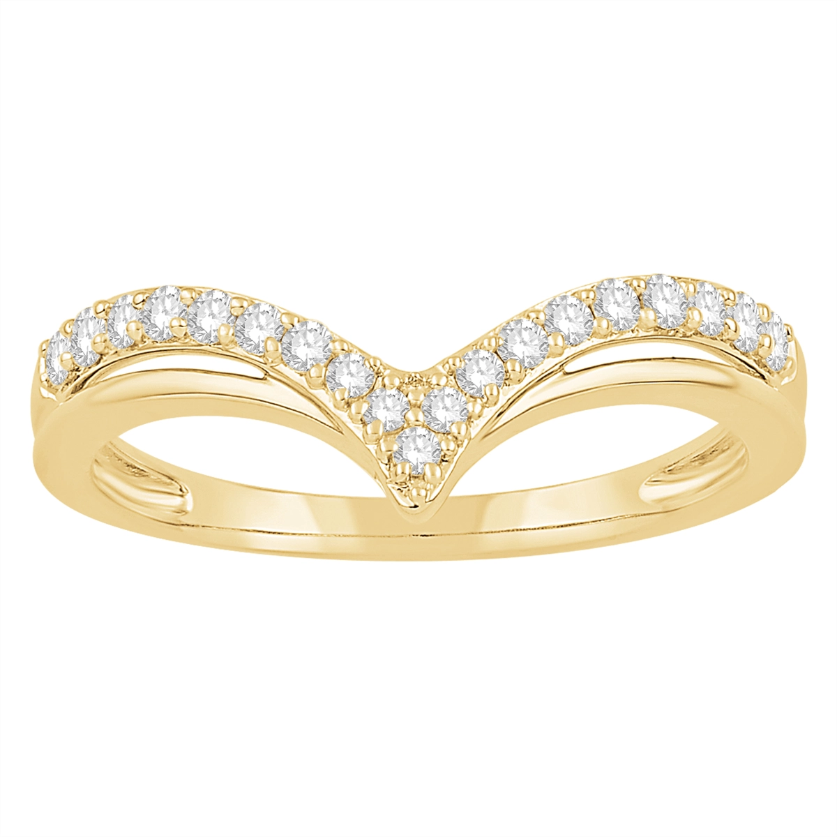 14K Yellow Gold Curved Diamond Band