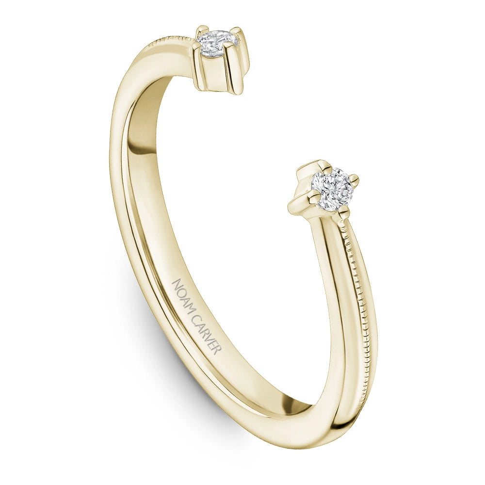 14K Yellow Gold Diamond Open Band