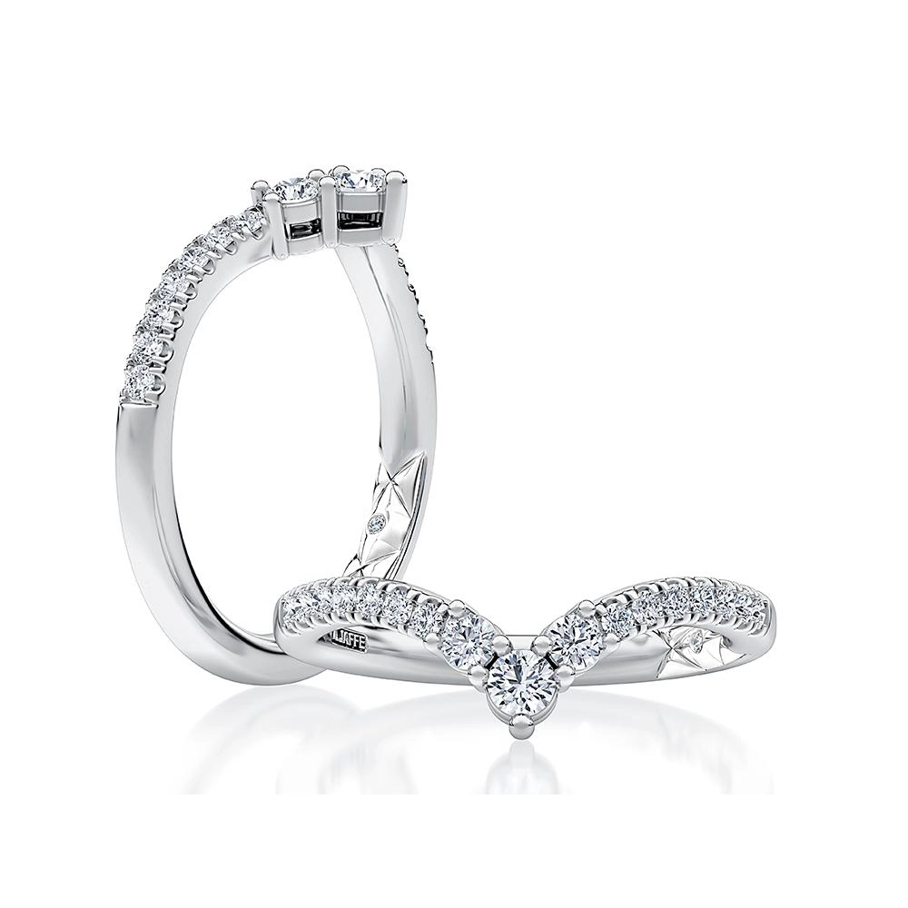 A. Jaffe 14K White Gold Curved Diamond Band