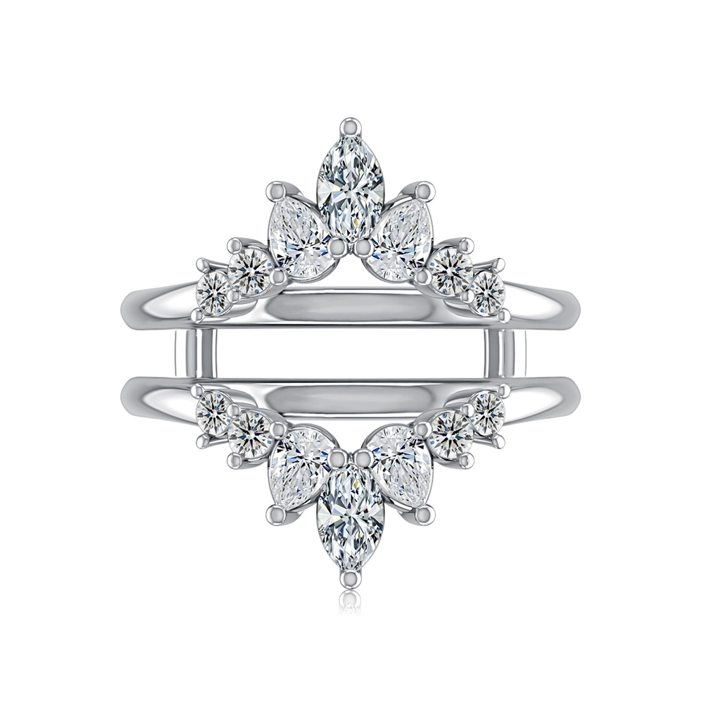 A. Jaffe 14K White Gold Diamond Ring Guard