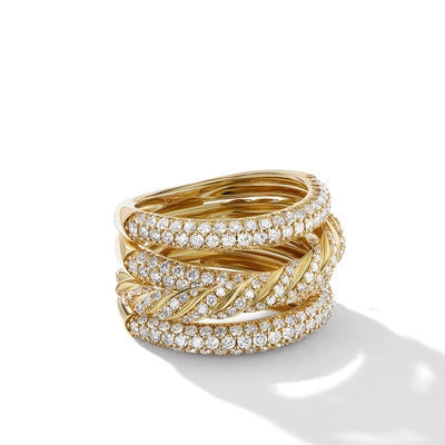 David Yurman 14.4mm Four Row Pave Diamond Ring