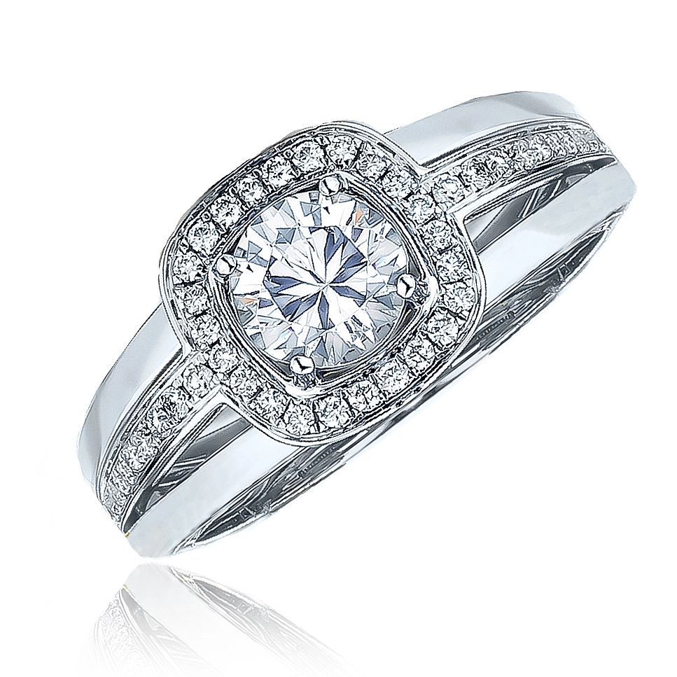 Frederic Sage 14K White Gold Diamond Semi-mount Ring