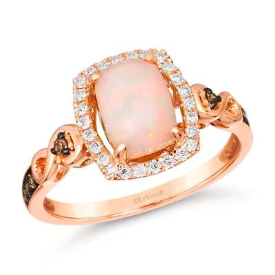 Le Vian 14K Strawberry Gold Neopolitan Opal and Vanilla and Chocolate Diamond Ring