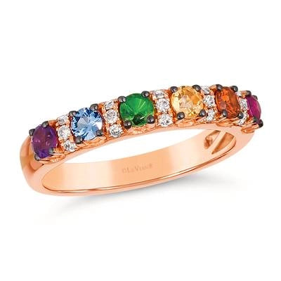 Le Vian 14K Strawberry Gold Vanilla Diamond, Passion Ruby, Spessartite, Cinnamon Citrine, Forest Green Tsavorite, Blueberry Sapphire and Grape Amethyst Ring