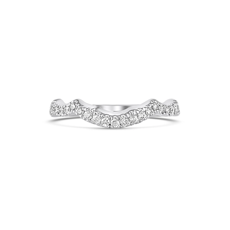 Neil Lane 14K White Gold Curved Diamond Band (Estate)