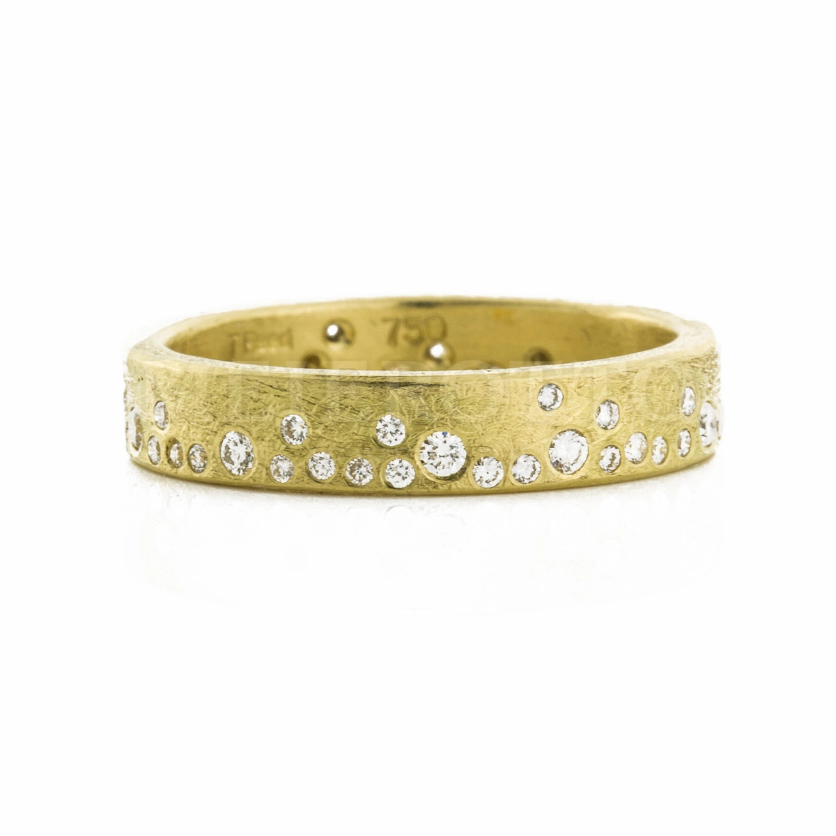 Todd Reed Organic Pattern Diamond Band Ring in 18K Yellow Gold