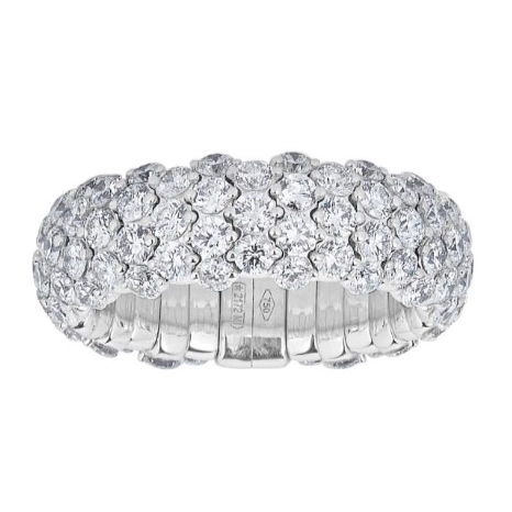 Zydo 18K White Gold Diamond Stretch Ring