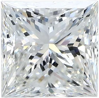 4.01 Carat F VVS2 Princess Natural Diamond