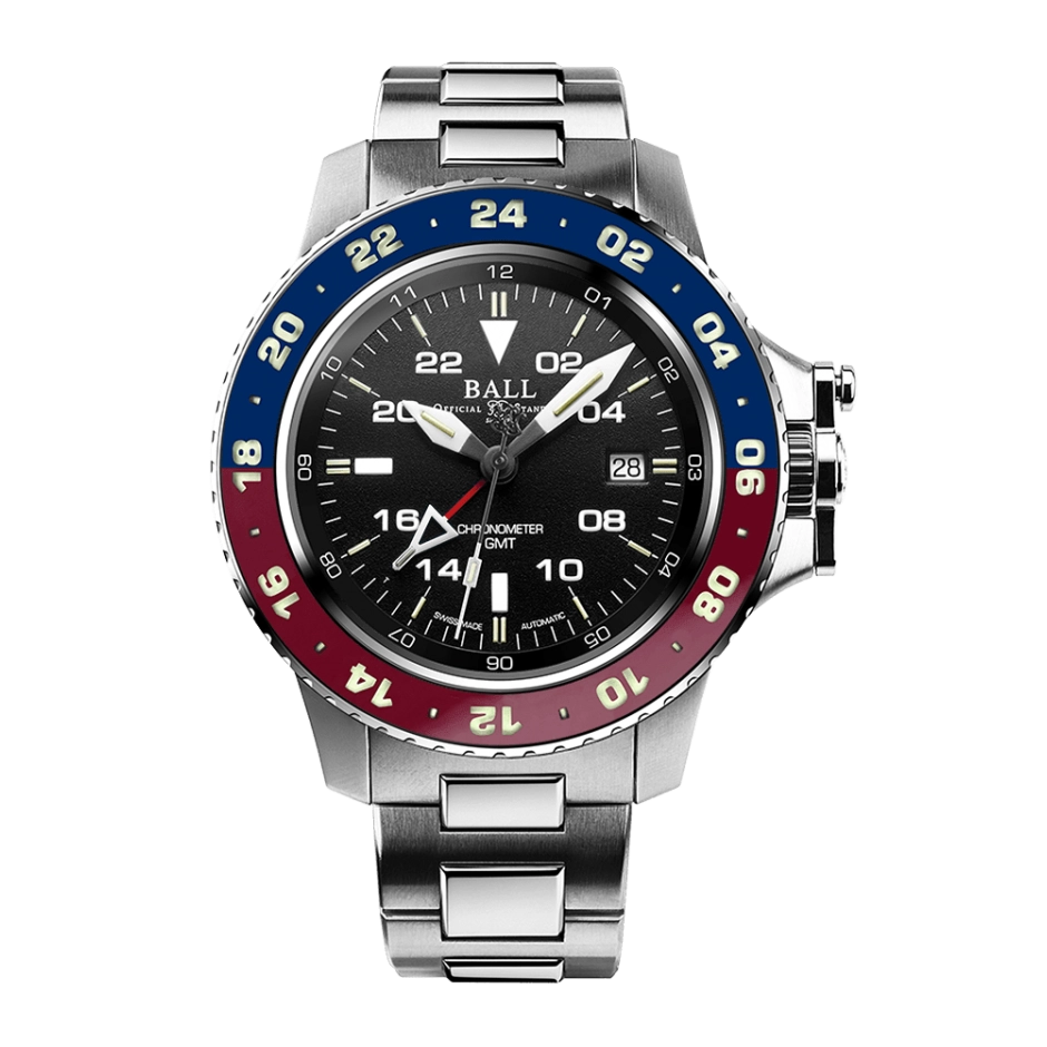 Ball Engineer Hydrocarbon AeroGMT II Watch Blue/Red Bezel 42mm Automatic