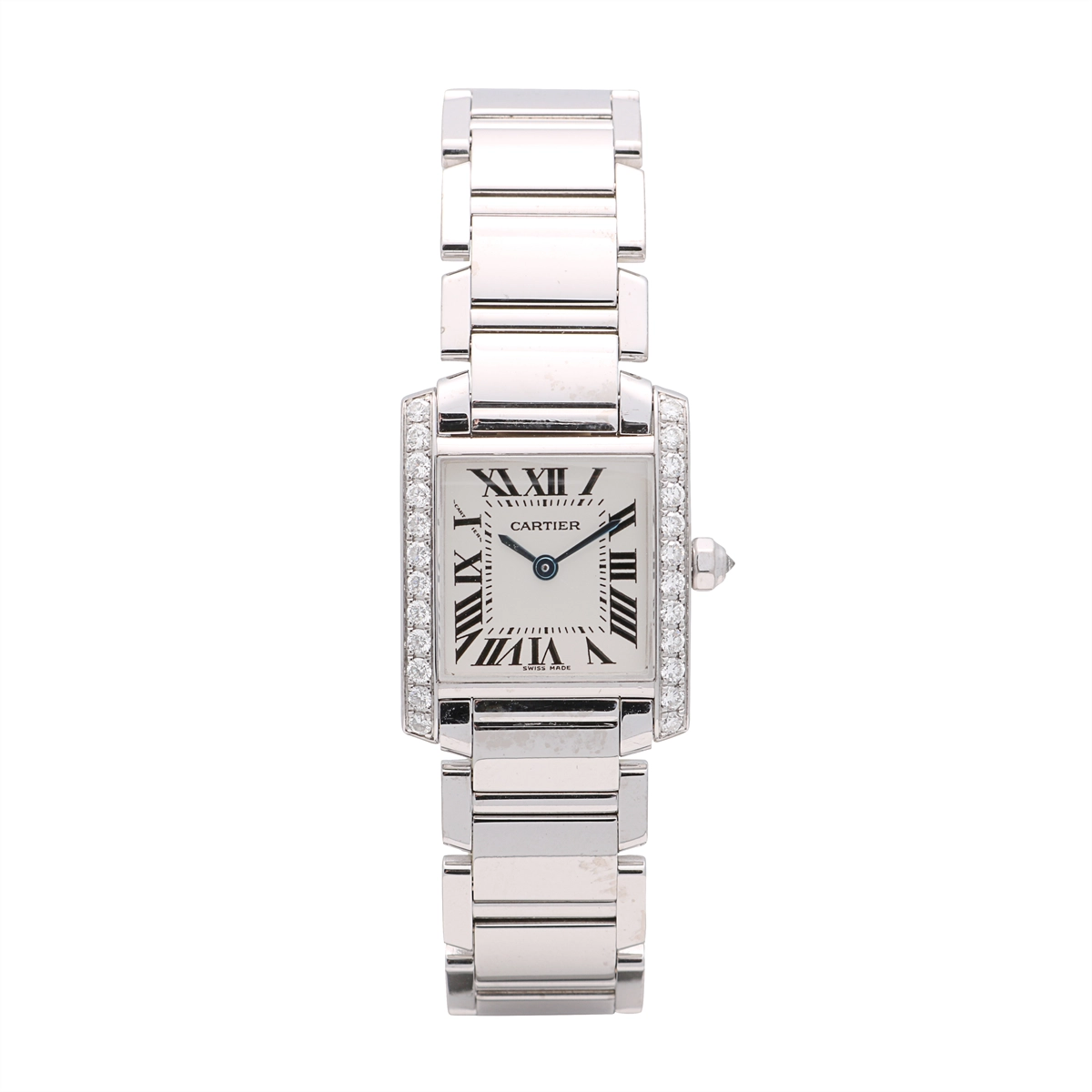 Cartier Ladies' Tank Francaise Watch 18K WG Diamonds 25mm x 20mm Quartz (Preowned)