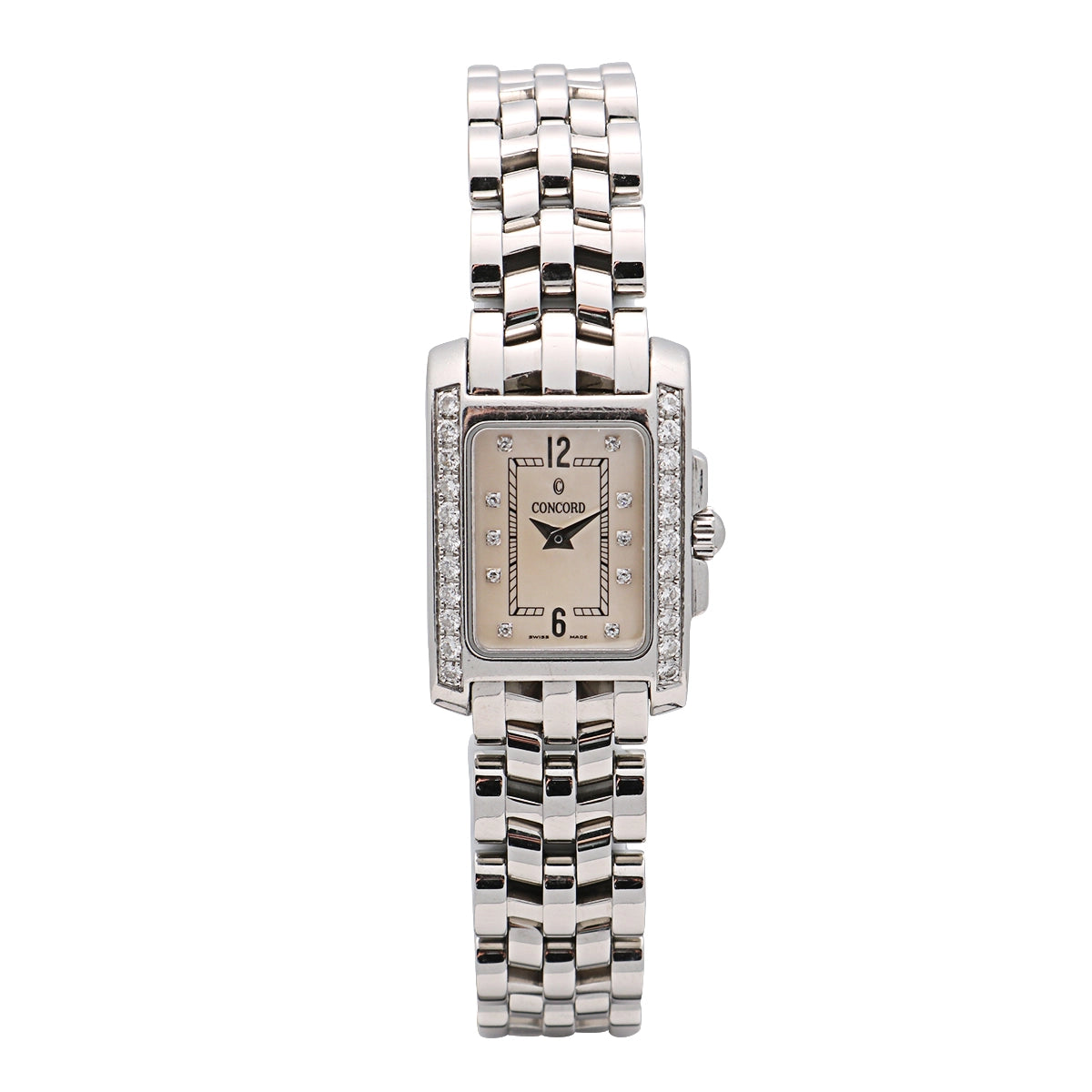 Concord Sportivo Watch MOP Dial Diamonds Steel 27 x 20mm Quartz (Preowned)