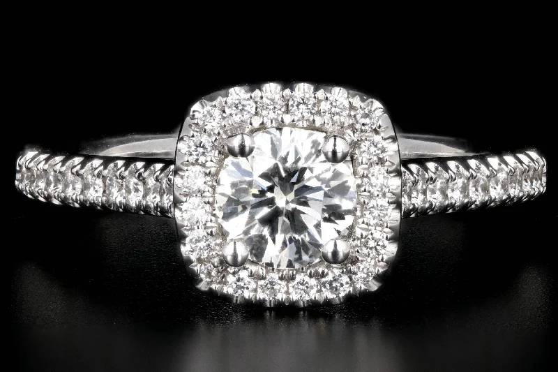 14K White Gold .60 Carat Diamond Halo Engagement Ring