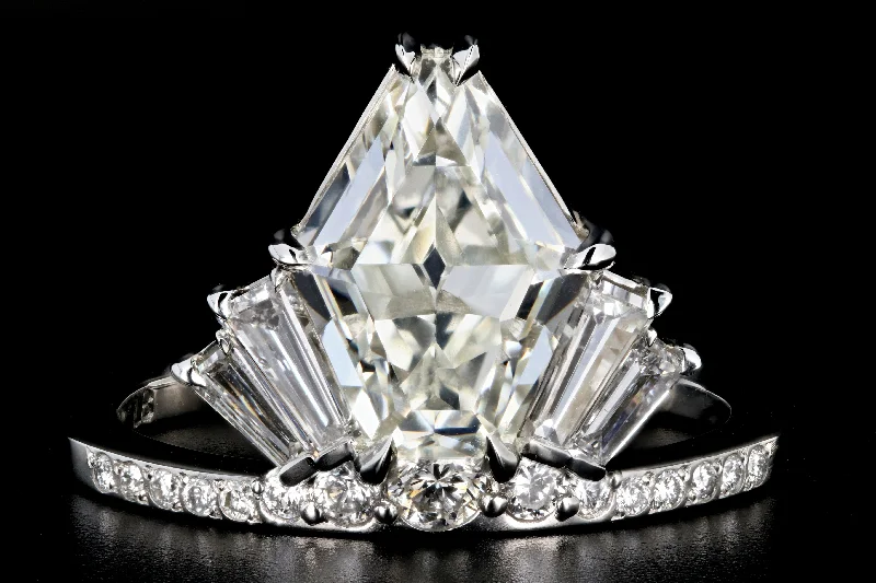 "The Gatsby" Platinum 2.49 Carat Kite/Lozenge Cut Diamond Engagement Ring