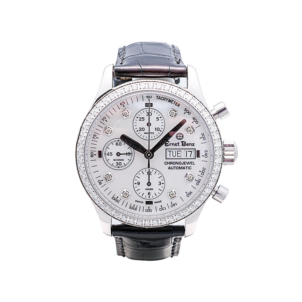 Ernst Benz ChronoJewel Watch White MOP Dial 40mm Automatic (HEAD ONLY)(FINAL SALE)