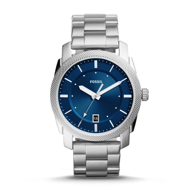 Fossil Machine Three-Hand Date Watch Blue Dial 42mm Quartz