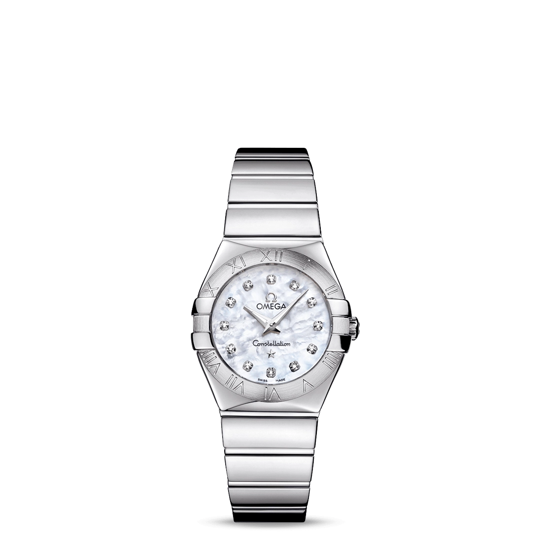 Omega Constellation Ladies Watch MOP Dial Diamonds Stainless Steel 27mm Quartz