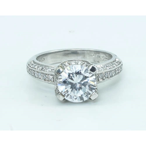 Simon G 18K White Gold Diamond Engagement Ring