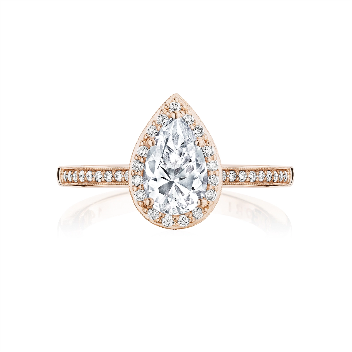 Tacori Coastal Crescent 14K Rose Gold Pear Shape Engagement Ring