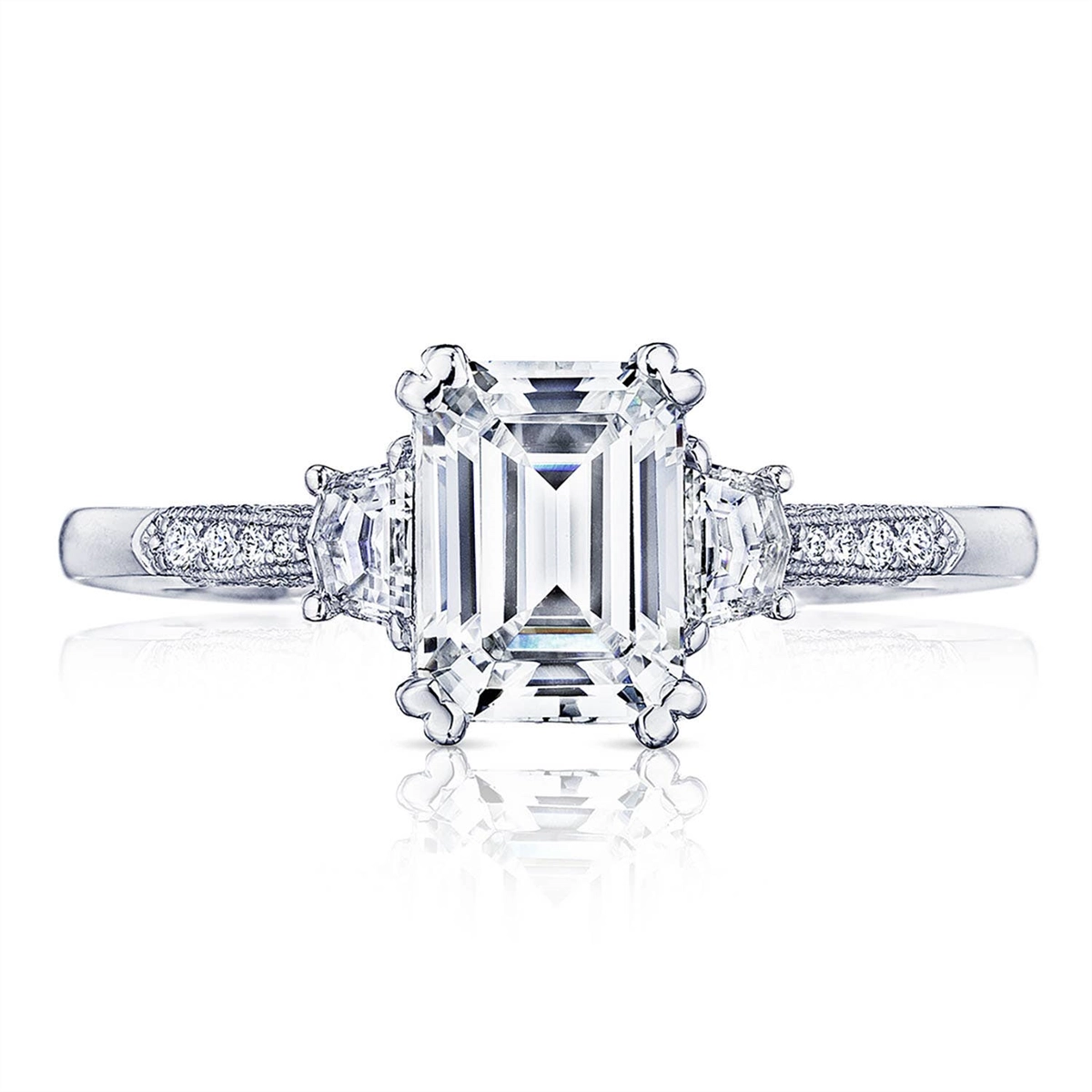 Tacori Simply Tacori 18K White Gold Emerald Cut Diamond Engagement Ring