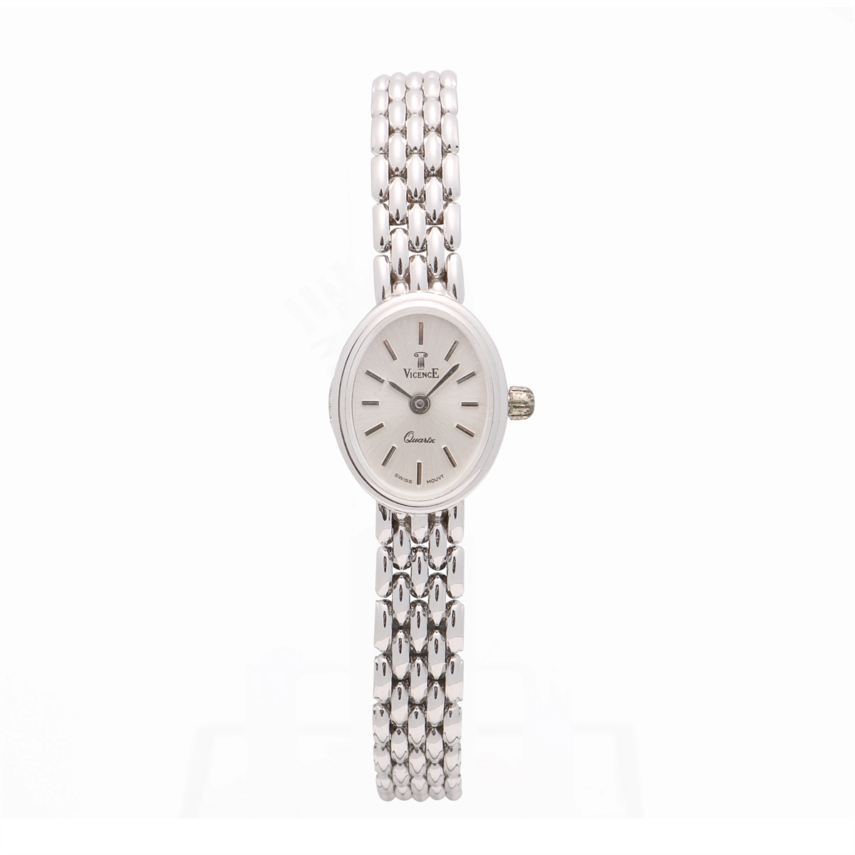 Vicence Watch Ladies' 14K White Gold Silver Dial 19mm Quartz